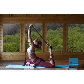 Heathyoga Yoga Blocks 2 Pack with Strap for Yoga Flexibility