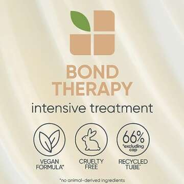 Biolage Bond Therapy Intensive Treatment | Rinse Out Pre-Shampoo Hair Treatment | Deeply Conditions & Builds Bonds | Paraben & Sulfate-Free | Vegan | Salon Professional Treatment | Cruelty-Free