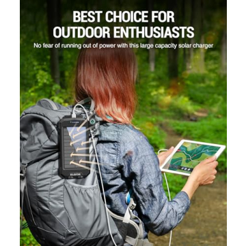 BLAVOR Solar Charger Power Bank 10,000mAh, Portable Wireless Charger, 20W Fast Charging External Battery Pack with USB C for Cell Phones, Solar Panel Charger with Dual Flashlight for Camping