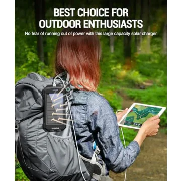 BLAVOR Solar Charger Power Bank 10,000mAh, Portable Wireless Charger, 20W Fast Charging External Battery Pack with USB C for Cell Phones, Solar Panel Charger with Dual Flashlight for Camping