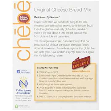 Chebe Bread Original Cheese Bread Mix, Gluten Free, 7.5-Ounce Bags (Pack of 8)