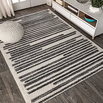 Khalil Modern Berber Stripe Rug - Soft, Stylish & Non-Shedding