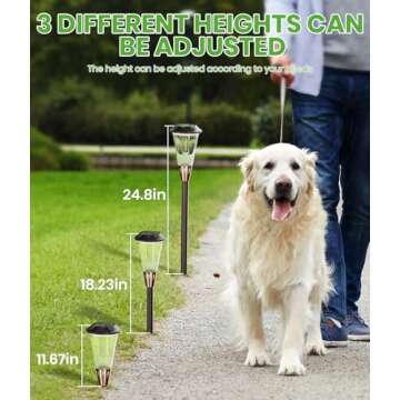 BITPOTT 2-in-1 Warm&Cool Solar Pathway Lights Outdoor, 2 Pack Solar Garden Lights Waterproof IP65, Auto On/Off Outdoor Solar Lights for Yard Garden Walkway Landscape Lighting