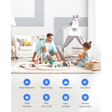 Self-Adhesive Acoustic Wall Panels - 12 Pack