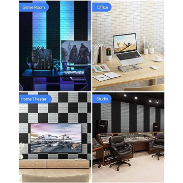 Self-Adhesive Acoustic Wall Panels - 12 Pack