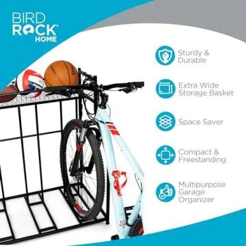 BIRDROCK HOME Bike Rack for 4 Bicycles - Outdoor Organizer