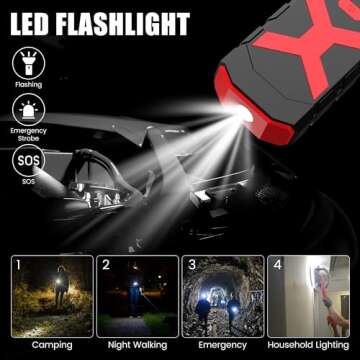 Jump Starter 2000A for Car/Boat/Lawnmower(8.0L Gas/6.5L Diesel Engine) 12V Car Battery Jump Starter Battery Jumper Starter Portable with Jump Cables/Wall Charger/USB Cable