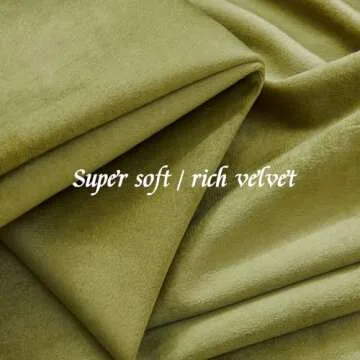 Nemia Luxury Moss Green Velvet Blackout Curtains Set