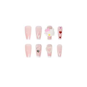 Y2K Long Coffin Cute Kawaii Press on Nails - 24Pcs