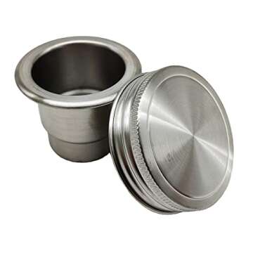 QurHapzy 2 Pack Stainless Steel Salad Dressing Container Divider Cup on 2.75 Inch Regular Mouth Mason Jar,Salad Dressing Dips Separate with Vegetables Snacks, NO JAR