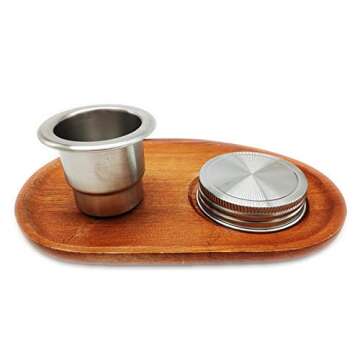 QurHapzy 2 Pack Stainless Steel Salad Dressing Container Divider Cup on 2.75 Inch Regular Mouth Mason Jar,Salad Dressing Dips Separate with Vegetables Snacks, NO JAR