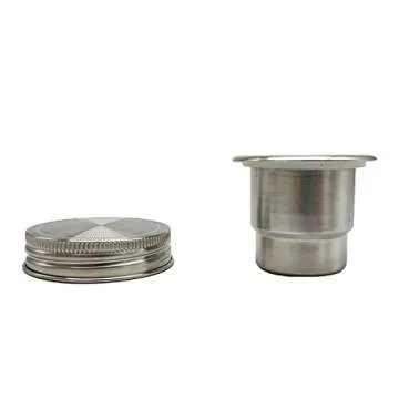 QurHapzy 2 Pack Stainless Steel Salad Dressing Container Divider Cup on 2.75 Inch Regular Mouth Mason Jar,Salad Dressing Dips Separate with Vegetables Snacks, NO JAR