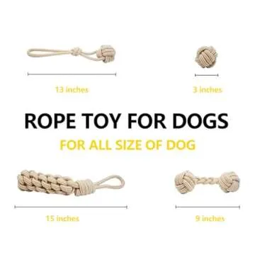 YINOR Durable Puppy Tug Toys - Natural Cotton Chew Set
