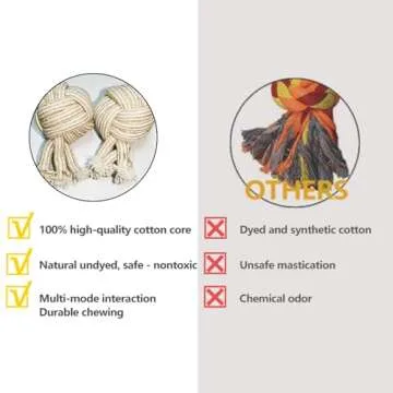 YINOR Durable Puppy Tug Toys - Natural Cotton Chew Set