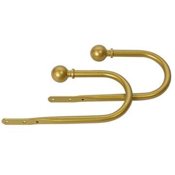 Meriville Set of 2 Decorative Gold Ball End Window Curtain Holdbacks for Draperies
