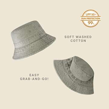 Hot Summer Bucket Hat - Trendy Cotton Sun Hat for Beach, Golf, Fishing - Fun Outdoor Vacation Boonie...