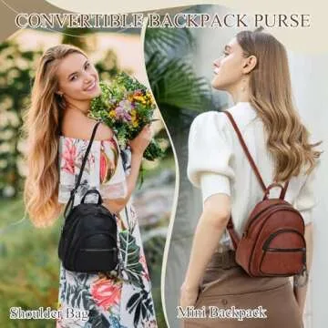 VX VONXURY Mini Backpack Purse,Small Convertible Backpack for Women Ladies with Detachable Straps