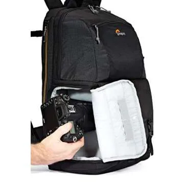 Lowepro LP36869 Fastpack BP 250 AW II - A Travel-Ready Backpack for DSLR and 15" Laptop and Tablet,Black,11.42 x 6.10 x 10.83