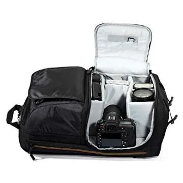 Lowepro LP36869 Fastpack BP 250 AW II - A Travel-Ready Backpack for DSLR and 15" Laptop and Tablet,Black,11.42 x 6.10 x 10.83