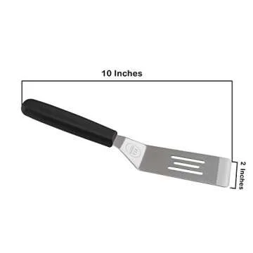 KitchenVIA Black Handle Cookie Spatula - Small, Non-Stick, and Heat-Resistant Handle for Perfect Pastries, Pancakes, and Pizza