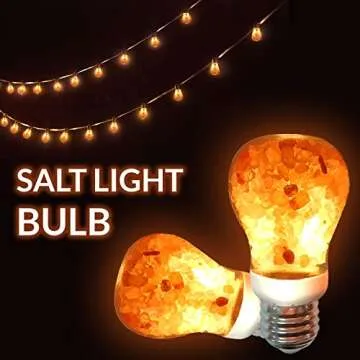 Himalayan Glow LED Light Bulb, Patent Design 60-Watt Equivalent, Warm Amber Glow, Salt Bulb Light, 4...