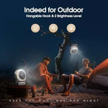 Ausic Portable Misting fan, 10000mAh USB Rechargeable Battery Powered Fan with Mister, 8-Inch Cooling Mist Fan with 250mL Water Tank & LED Lantern, for Home Desk (White)