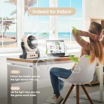 Ausic Portable Misting fan, 10000mAh USB Rechargeable Battery Powered Fan with Mister, 8-Inch Cooling Mist Fan with 250mL Water Tank & LED Lantern, for Home Desk (White)