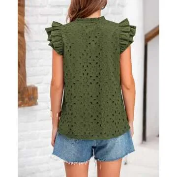 Stylish BTFBM Women Summer Eyelet Top for Trendy Looks