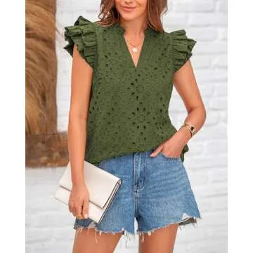 Stylish BTFBM Women Summer Eyelet Top for Trendy Looks