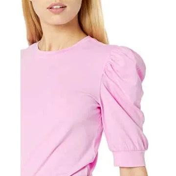 The Drop Women's Mariko Puff-Sleeve Crew-Neck Stretch Jersey T-Shirt_dup