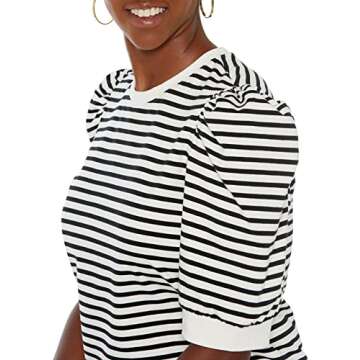 The Drop Women's Mariko Puff-Sleeve Crew-Neck Stretch Jersey T-Shirt_dup