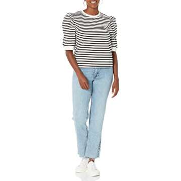 The Drop Women's Mariko Puff-Sleeve Crew-Neck Stretch Jersey T-Shirt_dup