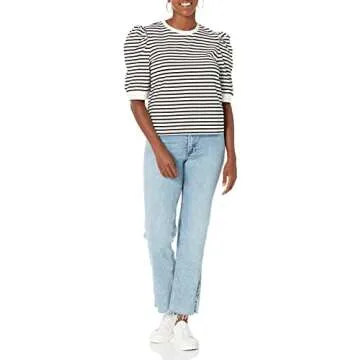 The Drop Women's Mariko Puff-Sleeve Crew-Neck Stretch Jersey T-Shirt_dup