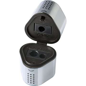 Faber-Castell Grip Trio Pencil Sharpener - Compact 3-in-1 Tool