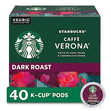 Starbucks K-Cup Coffee Pods—Dark Roast Coffee—Caffè Verona for Keurig Brewers—100% Arabica—...