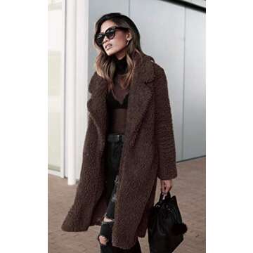 Angashion Women's Cozy Teddy Jacket - Stylish & Warm Winter Outwear