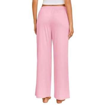 Ekouaer Pajama Pants for Women Soft Comfy Pajama Bottoms Casual Stretch Wide Leg Pants with Pockets ...
