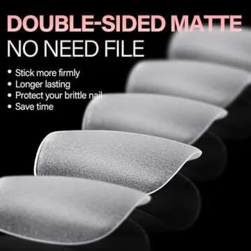 AILLSA Extra Short Coffin Nail Tips 450PCS - Double-sided Matte Pre-Shaped Press on False Nail Tips ...