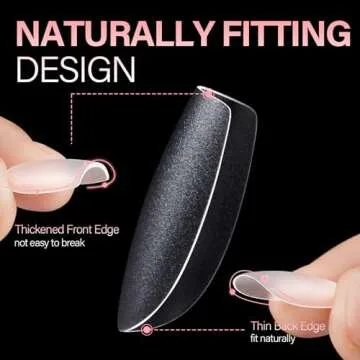AILLSA Extra Short Coffin Nail Tips - 450PCS Full Cover
