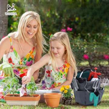 Wooha Tool Bag 17L Garden Tool Organizer Foldable Tool Storage Basket Outdoor Beach Storage Bag（Grey）