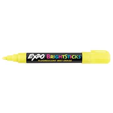 EXPO Bright Sticks Wet Erase Fluorescent Markers, Bullet Tip, Assorted Colors, 5 Count