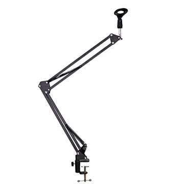 ChromaCast Pro Series 38" Scissors Arm Adjustable Microphone Desk Stand with Boom Suspension, Includ...