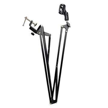 ChromaCast Pro Series 38" Scissors Arm Adjustable Microphone Desk Stand with Boom Suspension, Includes Mic Clip (CC-SDMIC-STAND-38)