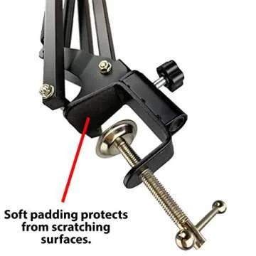 ChromaCast Pro Series 38" Scissors Arm Adjustable Microphone Desk Stand with Boom Suspension, Includes Mic Clip (CC-SDMIC-STAND-38)