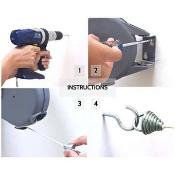 Retractable Clothesline - Portable Heavy Duty Indoor and Outdoor Washing Line - 40 Feet PVC Retracti...