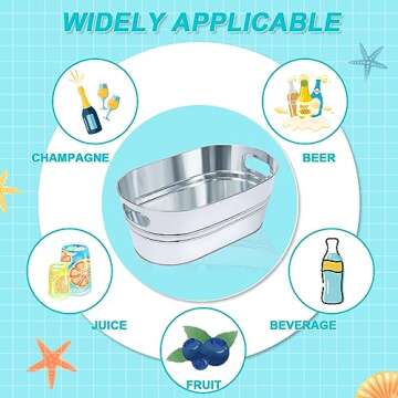 Galvanized Tub 2 Pcs 3 Gallon Metal Beverage Ice Buckets for Parties Drink Wine Beer Champagne Vintage Tin Large Buckets with Scoops for Cocktail Mimosa Bar Supplies