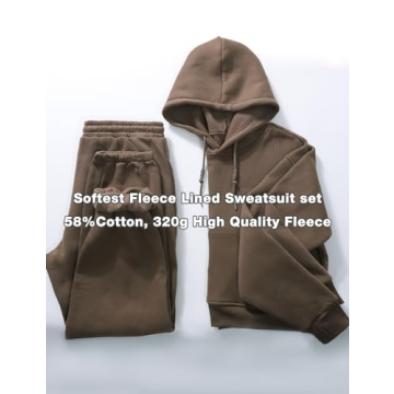 Flygo Women's Fleece Crop Sweatshirt Joggers Set