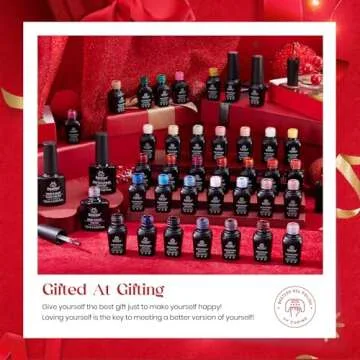 Beetles Gel Nail Polish Set 39Pcs: Red Sparkle Gold Silver Glitter Green Burgundy Red Gel Polish Kit...