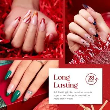 Beetles Gel Nail Polish Set 39Pcs: Red Sparkle Gold Silver Glitter Green Burgundy Red Gel Polish Kit Soak Off Nail UV LED with Base Gel and Top Matte Coat Nail Art