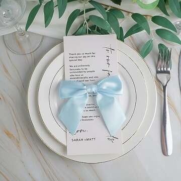 AIMUDI Blue Bows for Baby Shower 4.5" Pre-Tied Baby Blue Bows with Twist Ties Light Blue Ribbon Bows for Crafts Premade Bows for Gift Wrap Christmas Tree Wedding Decor Gender Reveal Party - 36 PCs